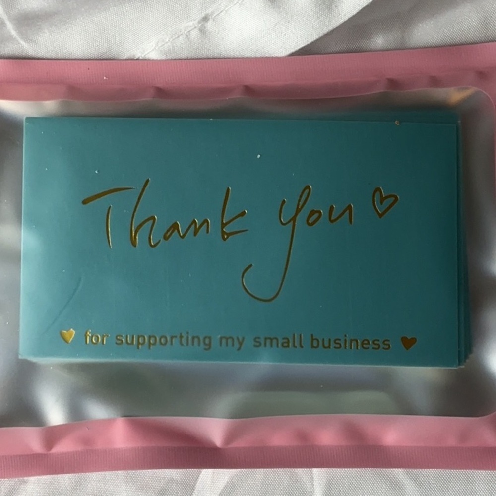 25 pc Teal Thank You Cards with Gold Lettering